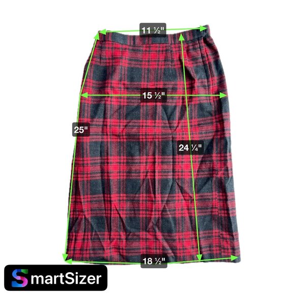 Vtg Pendleton Skirt Suit Womens Red Black‎ Plaid Wool Tartan Blazer Jacket Set - Picture 3 of 5